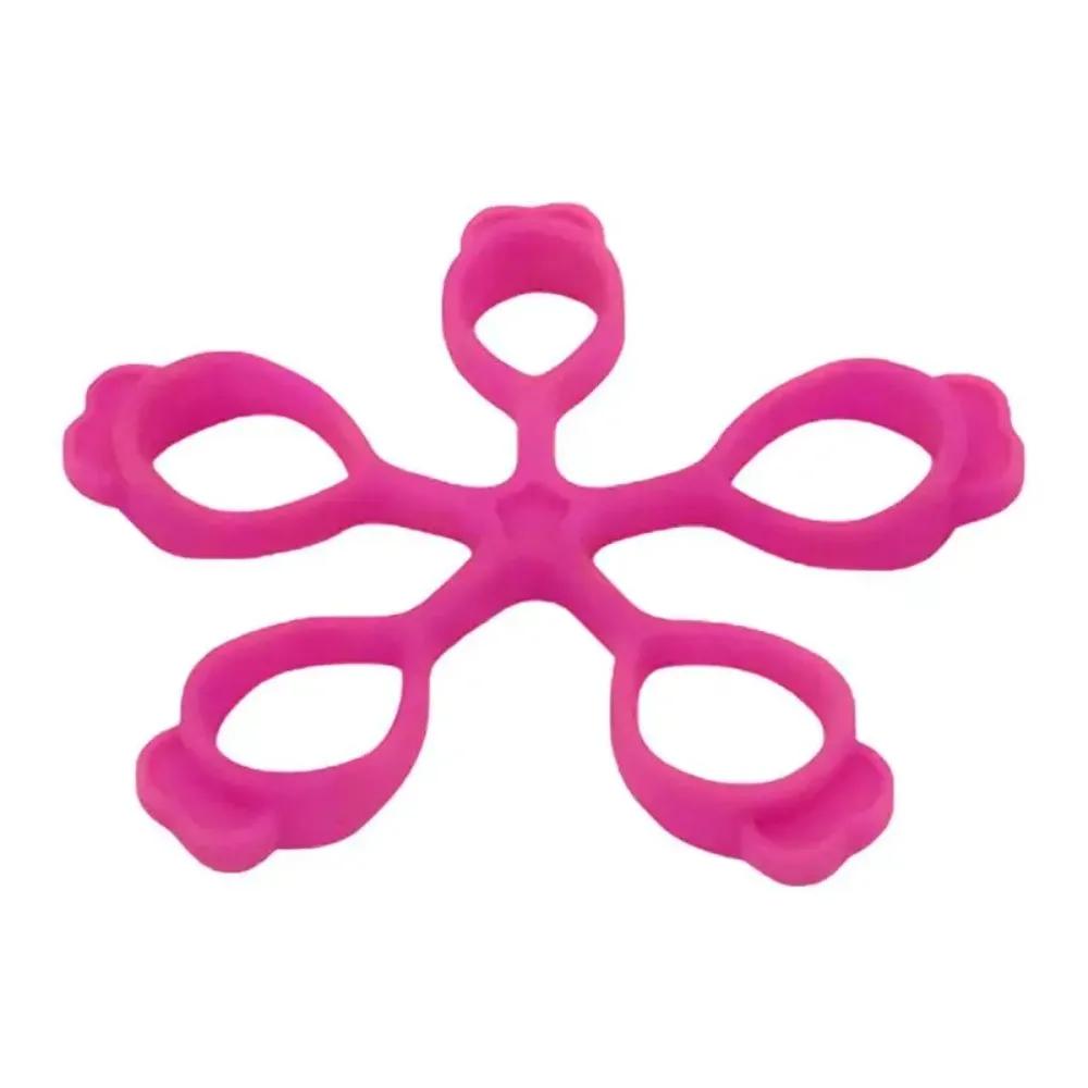 Hand Gripper Silicone Finger Expander Exercise Hand Grip Wrist Strength Trainer Finger Exerciser Resistance Bands розовый