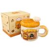 Cute Bread Cat Ceramic Mug with Lid Spoon High Value Water Cup Household Breakfast Milk Cup Birthday Gift