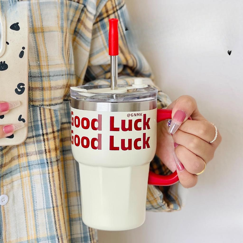 Stylish Straw Thermos Drinking Cup Big Cap Simple Coffee Cup Girls Office Stainless Water Mug Durable Durable Useful Useful