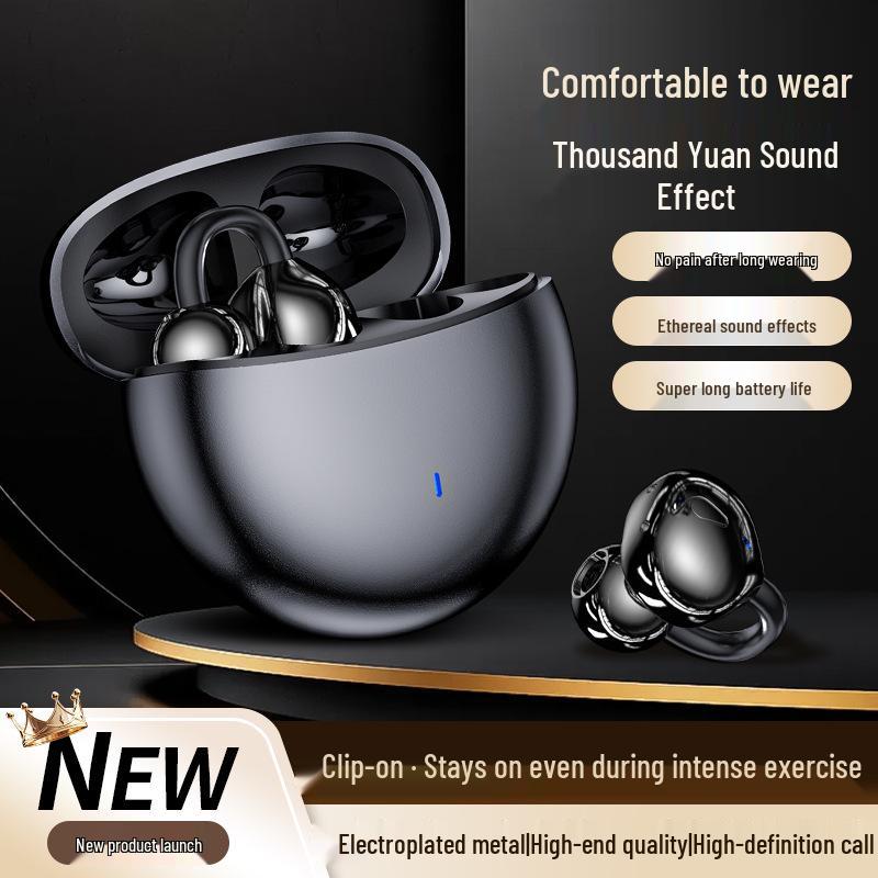 Cross-Border AI Smart-Translation Bone Conduction Bluetooth Headphones: Clip-On, Wireless, Long Battery Life, Noise-Canceling Sports Design.