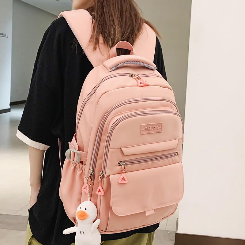 Children Elementary School Students  Female Junior High School Students  Solid Color Male Backpacks  High School Students  Large Capacity Backpacks