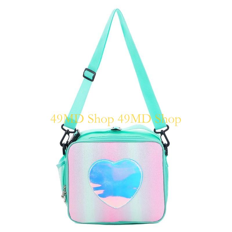 

49MD Lunch Bag Insulated Lunch Box Cooler Tote Bags Container Storage for Women Girl Office зелёный