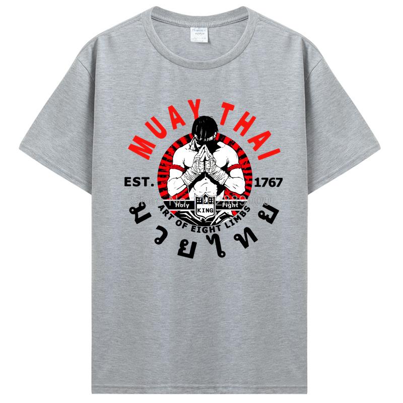 Summer Men Fashion Brand Cotton T Shirt Cool Muay Thai T-shirt Men Wai Kru Thailand Men Casual Tee TShirt Harajuku Tops