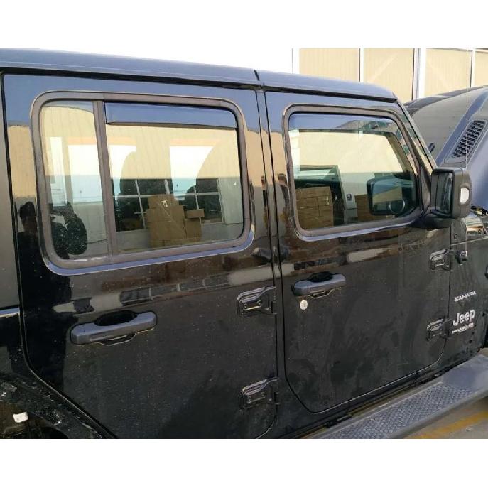 4 Pièces 4 Portes Déflecteurs de Vent de Fenêtre Abris Pluie Pare-Soleil Auvent ABS Garde-Boue Évent Ombrage Pour Jeep Wrangler JK JL JT L2019 NTRIX