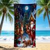 1Pc Christmas Night Fantasy Beach Towel, Quick Dry, Multi-Use for Beach Pool Gym Yoga Home Travel, Christmas, Halloween, Xmas Gift S17