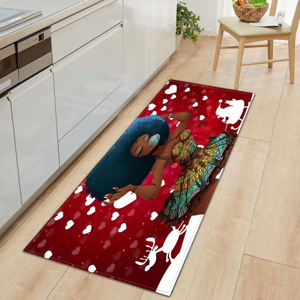 African Women'S Theme Carpet Long Floor Mat Doormat