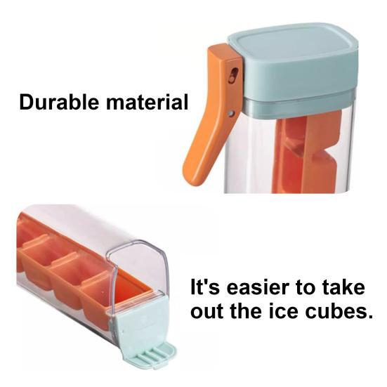 

One-Hand Press Ice Cube Tray with Lid Food-Grade Mold for Freezer Easy-Release Leak-Proof Space-Saving Ice Maker for Home Party