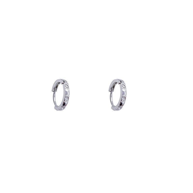 S925 Silver Needle Geometric Diamond Studded Earrings: Light Luxury, Korean Style, Exquisite Niche Temperament