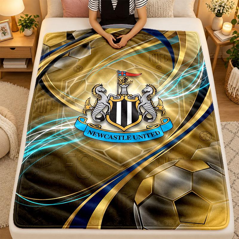 Flanell-Decke Newcastle United Fußball Warm Weich Überwurfdecke für drinnen Sofa Bett Wohnzimmer