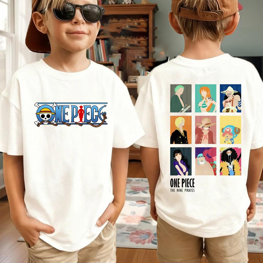 New One Piece Japanese Anime Printed Men's T-Shirt Roronoa Zoro Boy Children's Harajuku Short Sleeve Kids Luffy T-shirt Clothing
