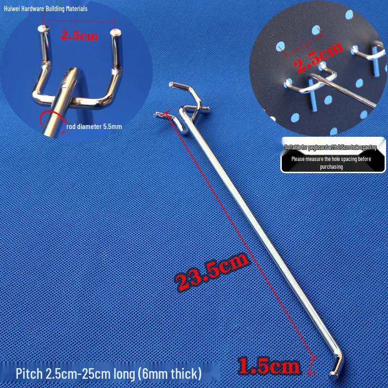 Stainless Steel Color Double Corner Ornament Pegboard Shelf Hook