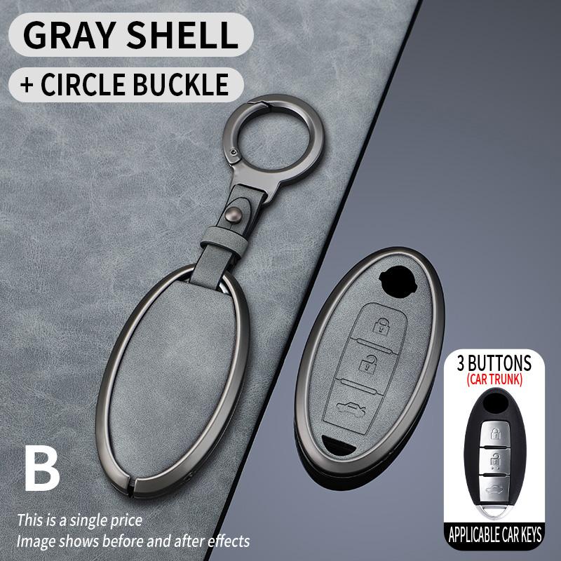2 3 4 5 Button Zinc Alloy Leather Car Key Case Cover For Nissan Qashqai Juke J10 J11 X-Trail T32 T31 Kicks Tiida Pathfinder Note