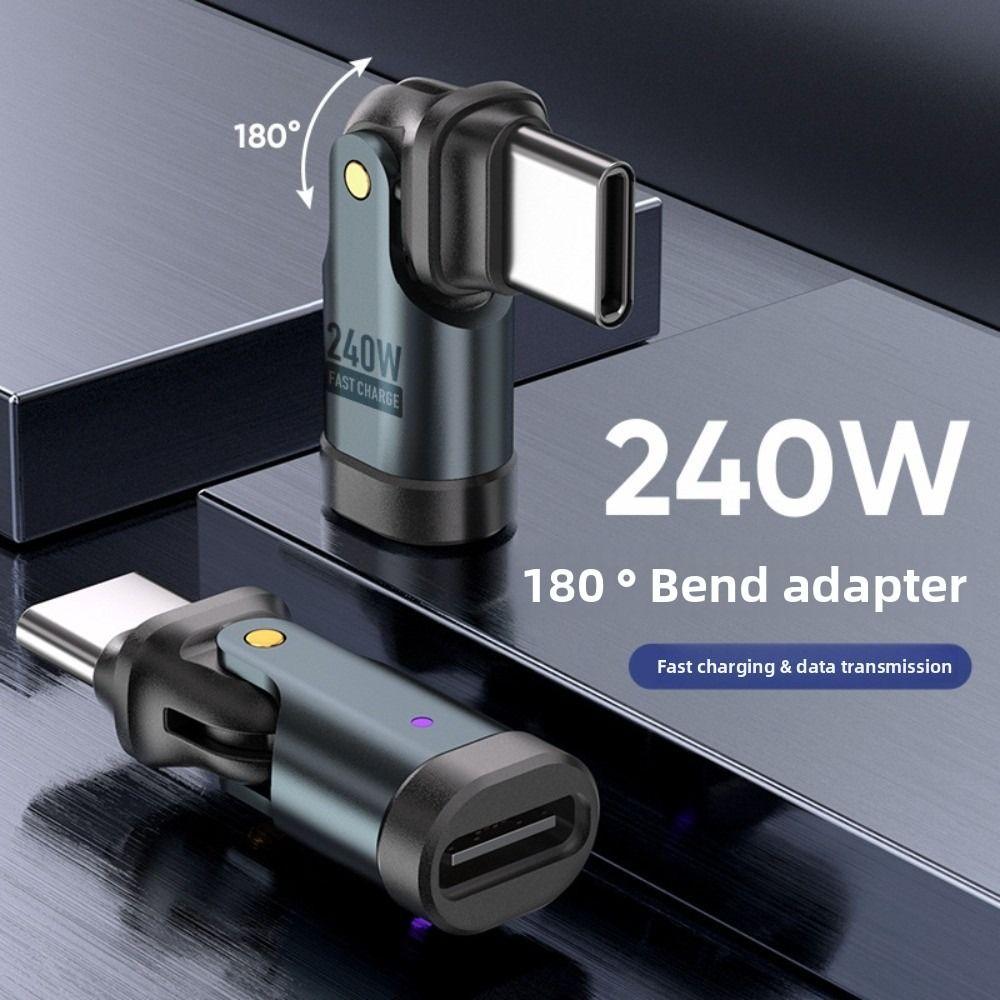 180 Degree USBC Charging Converter Fast Data Transfer USB-A Female Adapter  USB C Cable