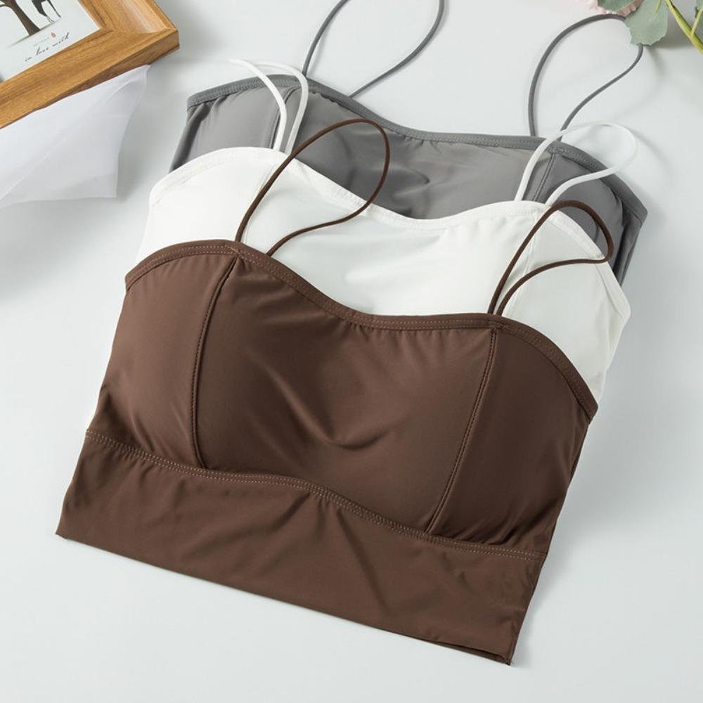 Thickened 4 Cm Chest Pad, Summer Ice Silk, Large U Back, Sling, Beautiful Back, Chest-wrapped Tube Top, No Steel Ring Backing, Underwear, Bra.