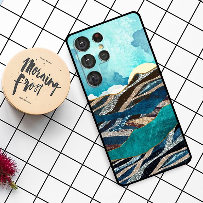 Gold Landscape Painting Case For Samsung Galaxy S24 FE S21 S22 S23 S25 Ultra S9 S10 Plus S20 FE S25 FE Phone Cover