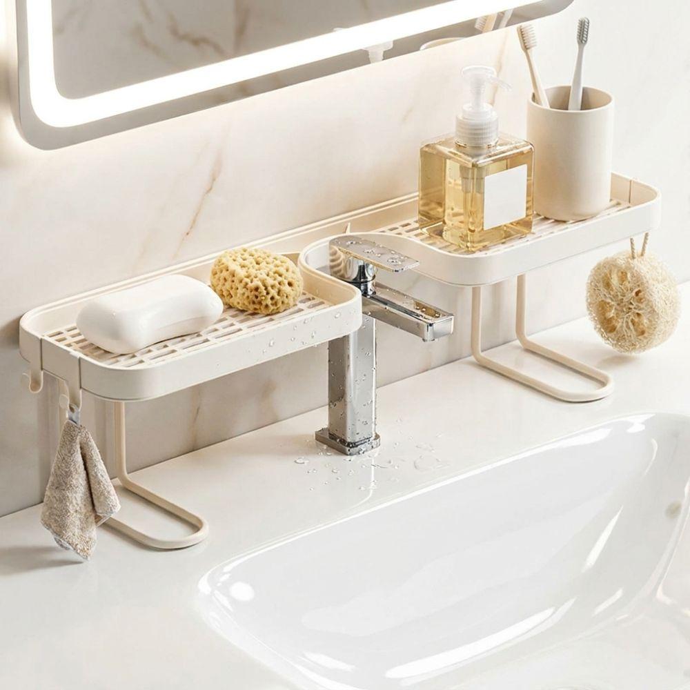 Mesh Faucet Storage Shelf Water Drainage Counter Organizer Bathroom Storage Rack Bathroom Toilet