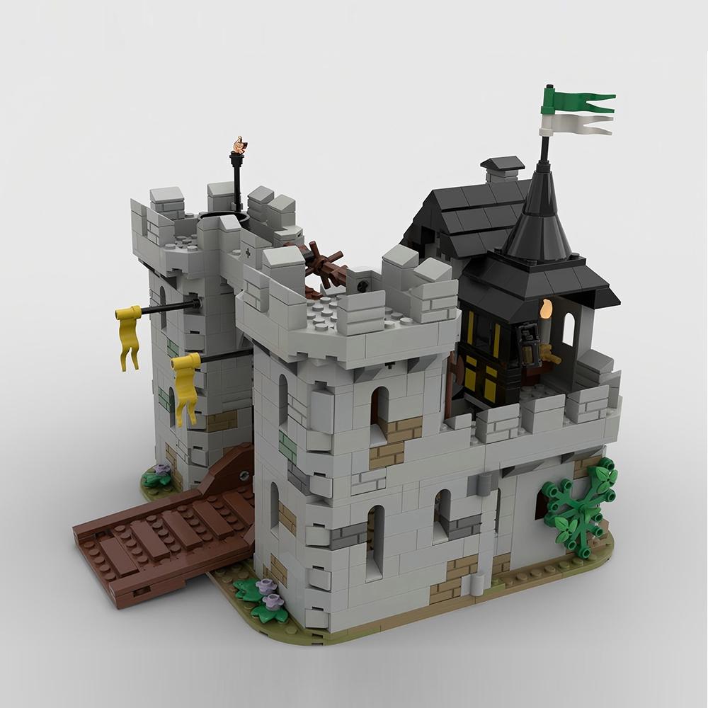 888PCS Black Falcon's Fortress Medieval Castle Black Falcons Model Building Blocks Bricks Children Birthday Toys Christmas Gifts
