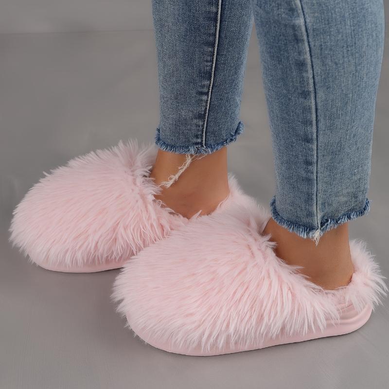 Women's Winter Plush Slip-On Slippers Warm Non-Slip Indoor House Shoes for Cold Weather Warm Slippers(Order A Size Up)