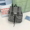 Schoolbag versatile striped bag cover backpack retro casual function large capacity Korean school bag casual niche shoulder bag