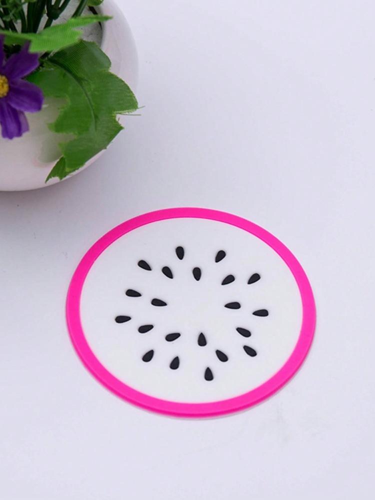 7pcs Fruit Cup Mat, Silicone Cup Mat Table Cup Coaster, Creative Fruit Pattern Coaster Home Decoration Heat-Resistant Tea Cup Ma