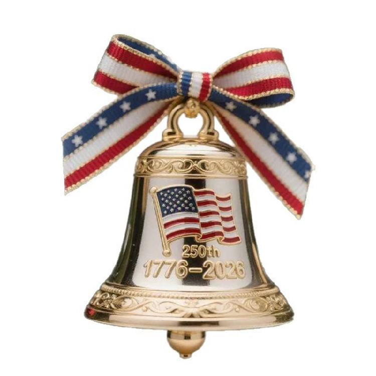 250th Anniversary Metal Bell Decoration Christmas Tree Bell Ornament For Holiday Tree Mantels Festival Home Decorations