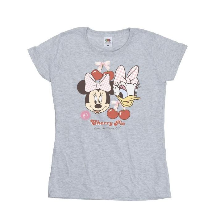 Disney Womens/Ladies Minnie Mouse & Daisy Cherry T-Shirt