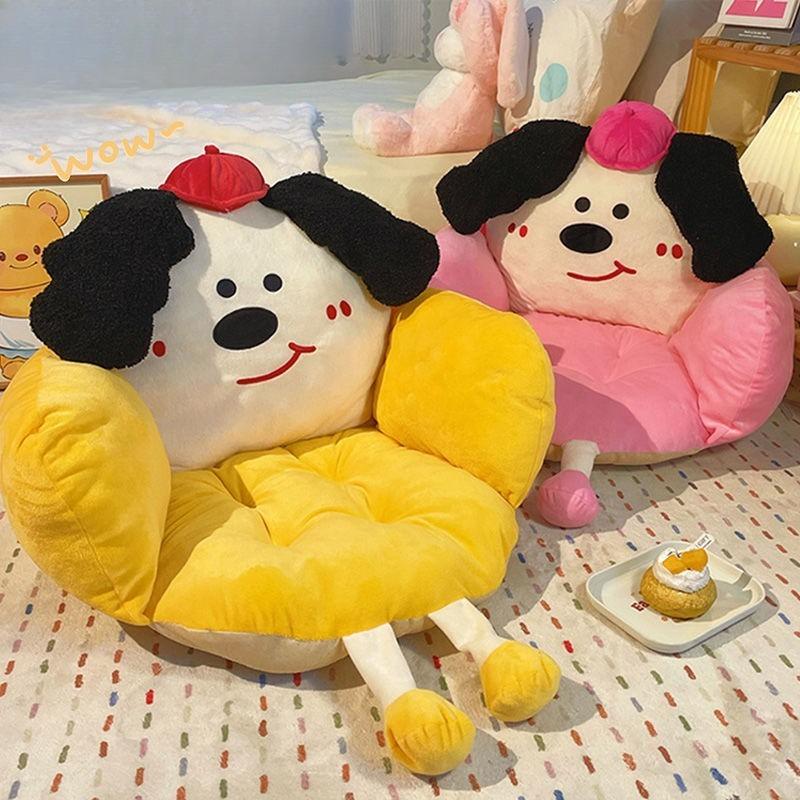 Cute cartoon seat cushion with half surround waist protection dormitory office backrest cushion children's winter thick cushion
