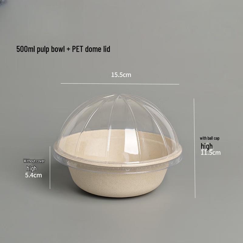 

Disposable Pulp Food Containers with Dome Lids