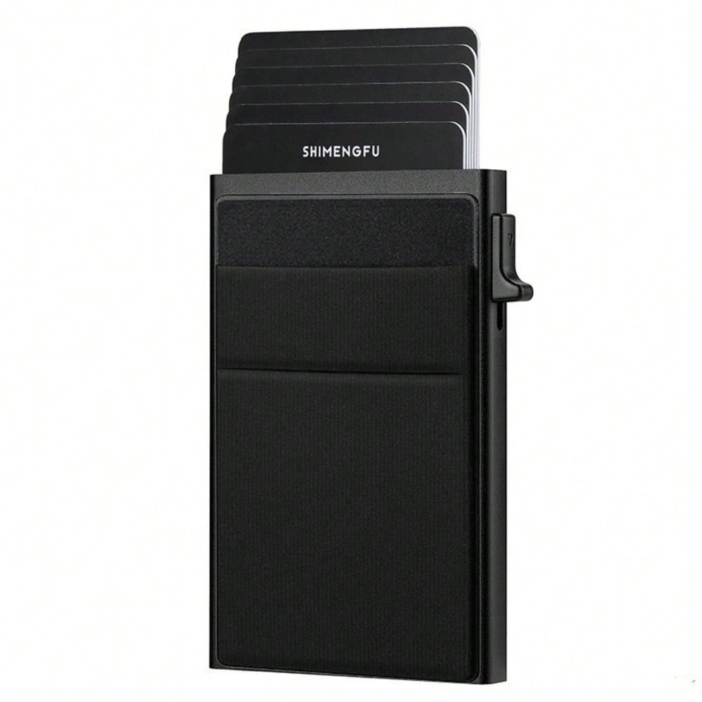 Side Push Automatic Pop Card Men's Wallet RFID Anti-magnetic Thin Credit Card Bag Wallet