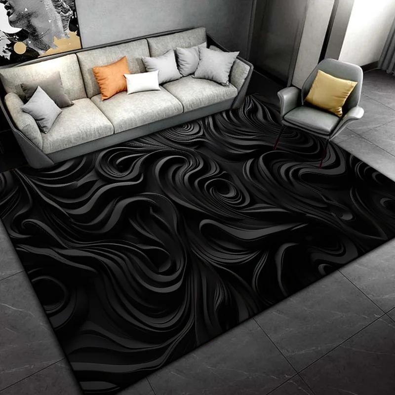 Black Cartoon Small Carpet Living Room Bedroom Sofa Door Mat Decorative Carpet Children's Game Anti-Slip Floor Game Mat Gift