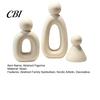 Nordic Style Art Ornament Family of Three Sculpture, Resin Abstract Figurine, Modern Minimalist Tabletop Decor for Office Desk Home TV Cabinet