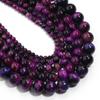 Naturstein Lila Tigerauge Perlen 4 6 8 10 12mm Rund Lose Edelsteinperlen Für Schmuckherstellung DIY Armbänder Halskette Zubehör