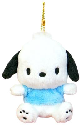Nakajima Corporation Fluffy Pochacco MC Blue Plush Mascot Keychain with Ball Chain, 143204-20, 4.3" X 4.3" X 2.7" (11cm X 11cm X 7cm)