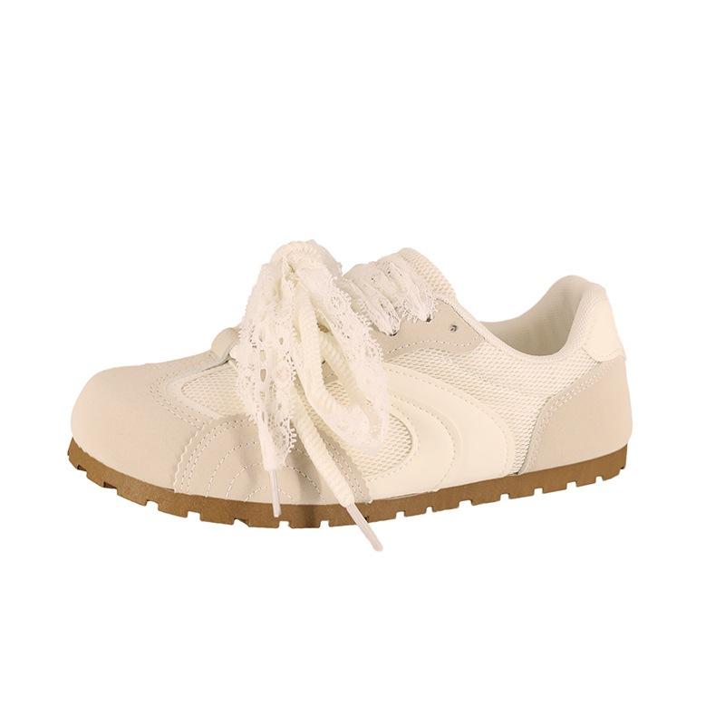 Ödlandwind Moralische Trainingsschuhe Damen Sommer Neu Ballerinas Schnürung Kleine weiße Schuhe Nischendesign Vielseitige lässige Board-Schuhe