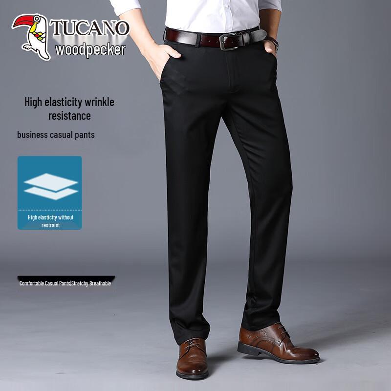 TUCANO Men s Business Casual Straight Fit Stretch Pants 31