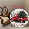 Vintage Red Truck Christmas Metal Sign 8x8 Inch Rustic Tin Wall Art Home Decor Farmhouse