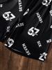 Two-piece Boys' Outdoor Sports Set with Six Seven Letter Print Crew Neck Drop Shoulder Short-sleeved Shirt and Shorts, Spring/summer Style.