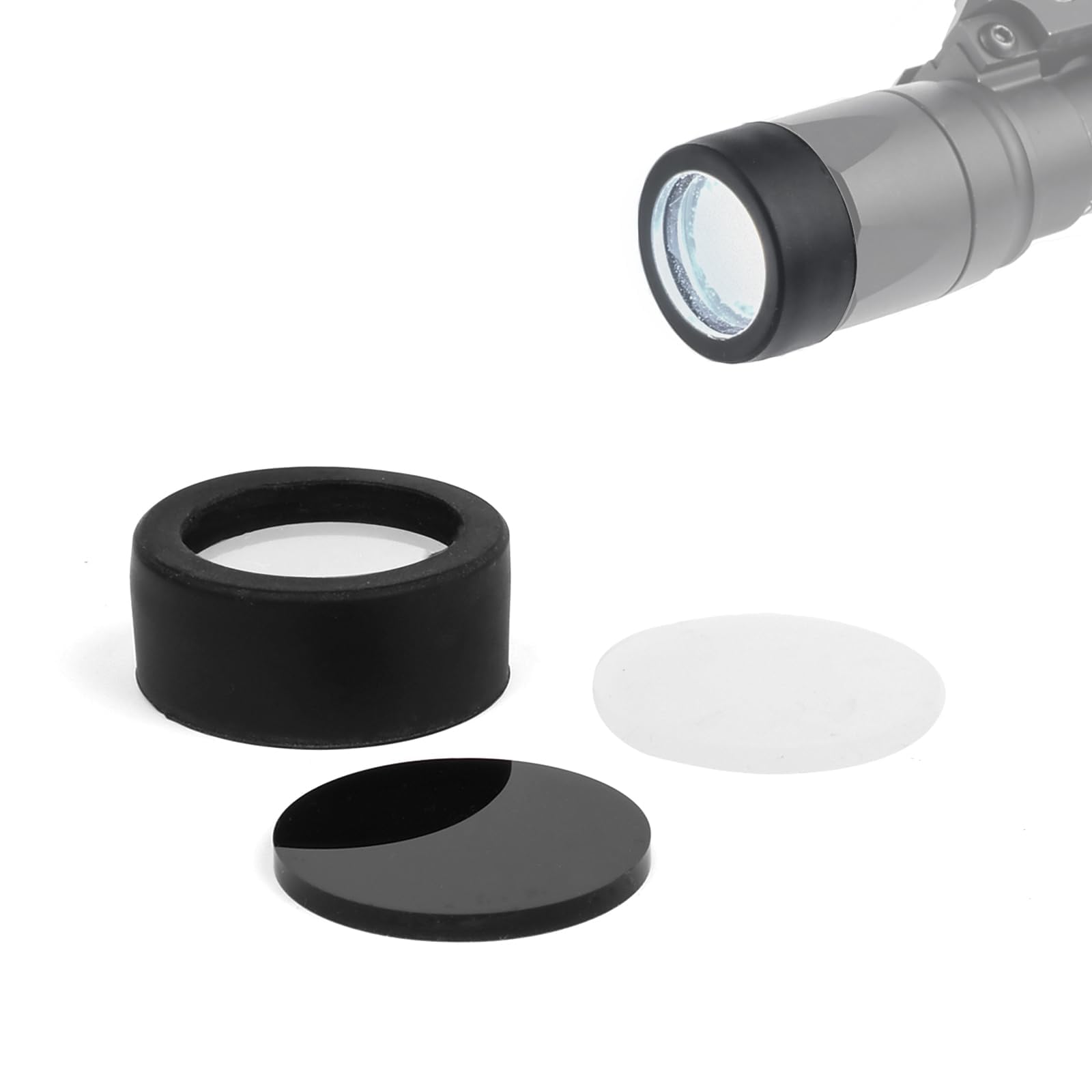 

QIRUIMY IR Filter Lens Cover for SF Rubber Infrared Filter Soft Compatible with Set M300A/M600C Flashlights, Cap, Diffuser, Light, Approx. 25.8mm