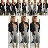 Hochwertiger Damen Reißverschluss Overall Bandage Bodycon Jumpsuit Clubwear Langarm Romper