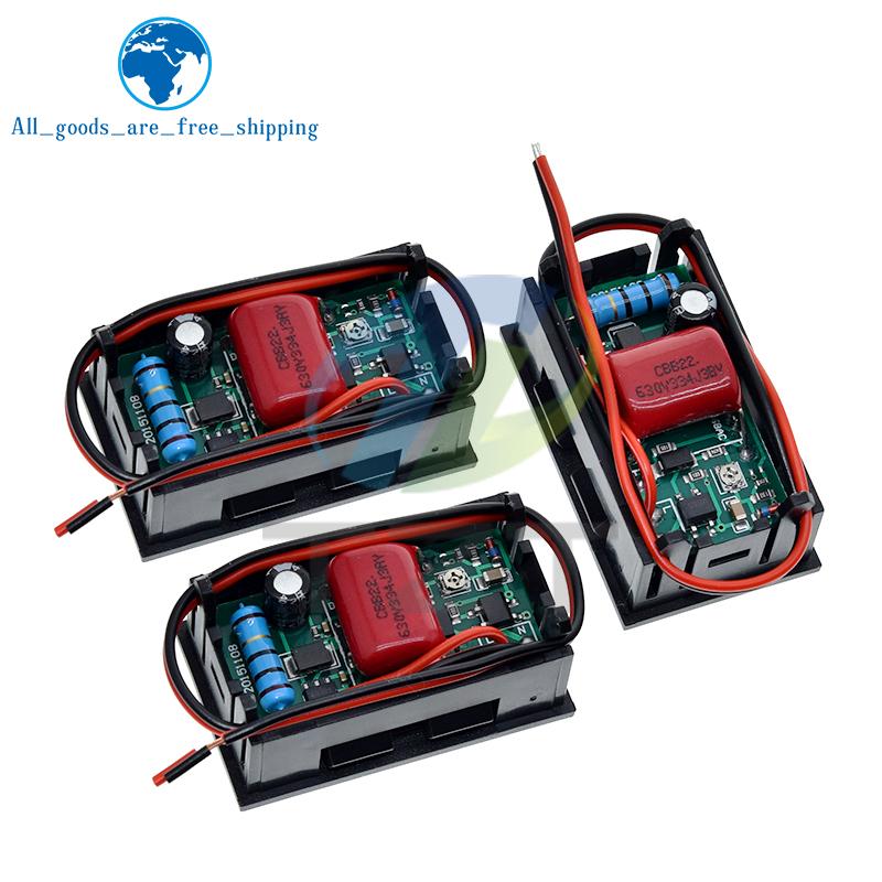 Voltage Tester Module AC 70-500V 0.56 Inch Digital Voltage Meter Voltage Panel Meter Red/Blue/Green 2 Wire