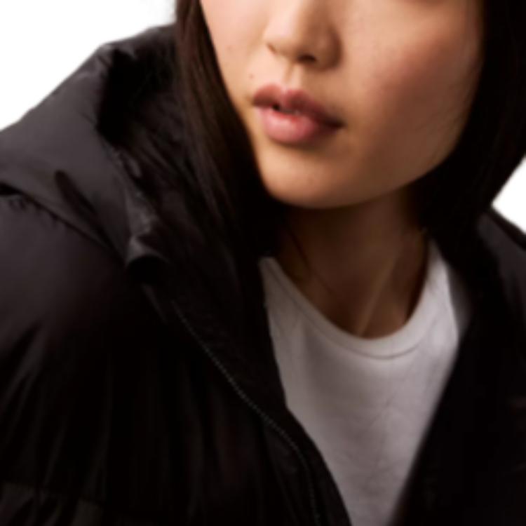 Calvin Klein Short Hooded Loose Long Sleeve Cotton Jacket Women Jackets Black 40WL409-001