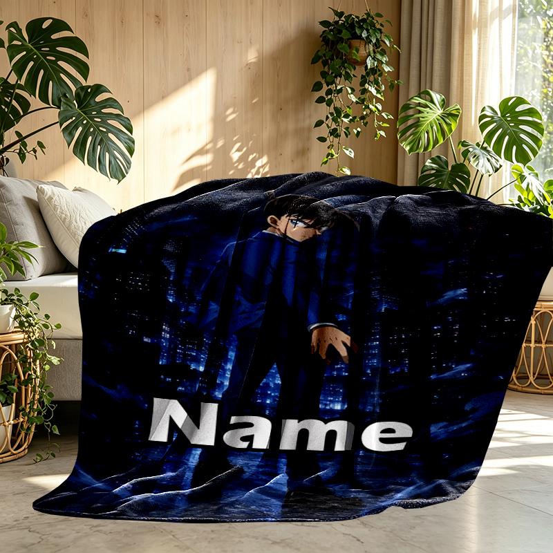 Custom Name Personalized Anime Print Blanket, Home Decor, Bedroom, Sofa, Camping, Couch, Gifts for Birthday Christmas