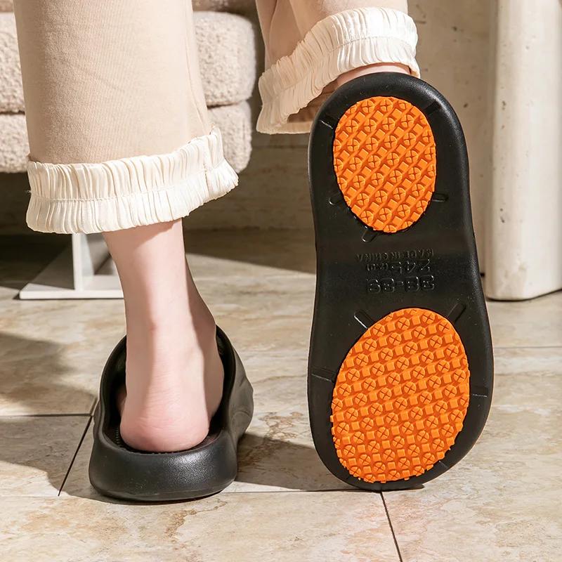 Fashion Non-Slip Bathroom Slippers Women Summer New Indoor Couple House Slippers Woman Sandals 2025 Soft Sole Casual Home Flip Flops