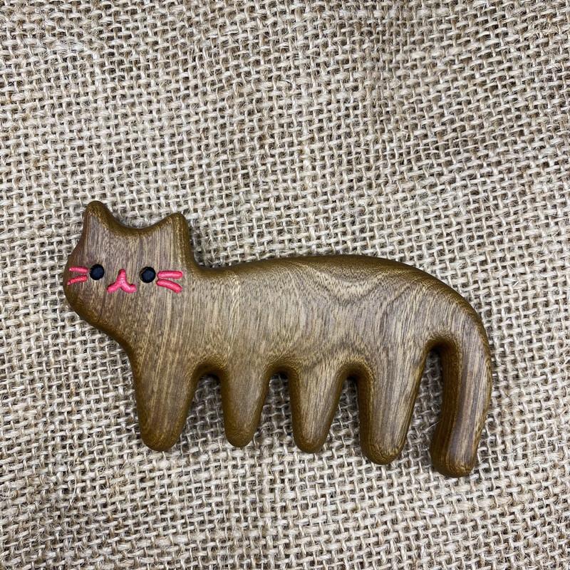 Sandalwood Cat Head Massage Comb