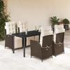VidaXL Garden Dining Set with Cushions 5 Pcs, Table and Chairs with Adjustable Backrest, Outdoor Furniture, 3213416
