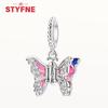 New Silver 925 Blue Dragonfly Butterfly Charms Beads Fit Original Bracelet for Women DIY Fine Jewelry Accessories Beads Gifts