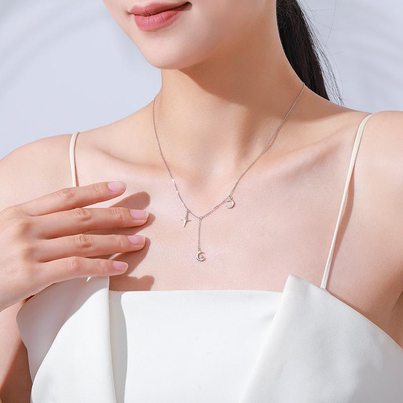 Tancise S925 Sterling Silver Luxury Personality Pendant Necklace Women's Classic Tide Necklace Necklace Party Gift