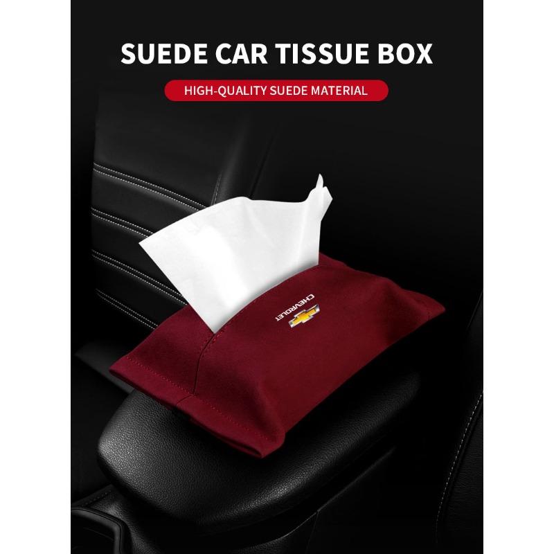 1Pcs Suede Car Tissue Box Cover Sun Visor Seat Backrest Suspension  For Chevrolet Cruze Captiva Trax Aveo Camaro Sonic Tahoe Impala Equinox Suburban