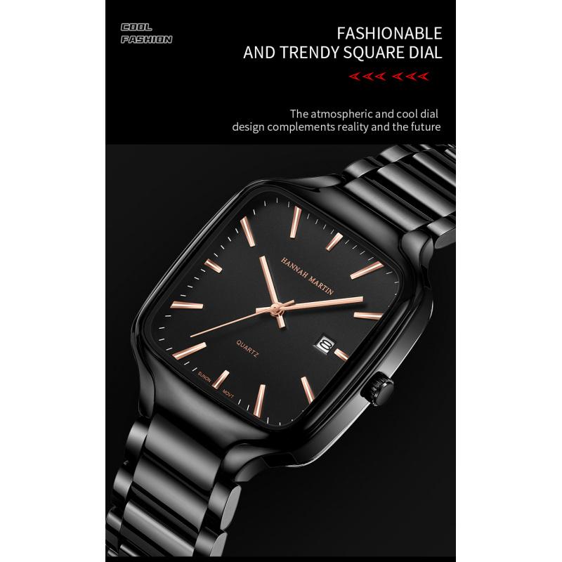 Nuovo orologio da uomo casual da lavoro, resistente alla luce, luminoso, calendario, cinturino in acciaio inossidabile a rete, orologio al quarzo