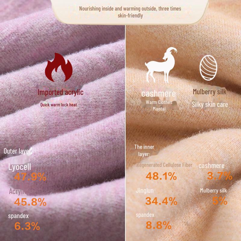 Vestă de catifea încălzită fără cusături pentru bărbați din mătase și cașmir - Lenjerie de corp groasă și călduroasă pentru toamnă